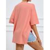 imageFloerns Womens Casual Basic Short Sleeve Loose TShirt Tee TopsCoral Pink