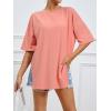 imageFloerns Womens Casual Basic Short Sleeve Loose TShirt Tee TopsCoral Pink