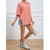 imageFloerns Womens Casual Basic Short Sleeve Loose TShirt Tee TopsCoral Pink