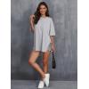 imageFloerns Womens Casual Basic Short Sleeve Loose TShirt Tee TopsLight Grey