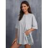 imageFloerns Womens Casual Basic Short Sleeve Loose TShirt Tee TopsLight Grey