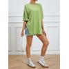imageFloerns Womens Casual Basic Short Sleeve Loose TShirt Tee TopsMatcha Green