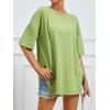 imageFloerns Womens Casual Basic Short Sleeve Loose TShirt Tee TopsMatcha Green
