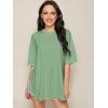 imageFloerns Womens Casual Basic Short Sleeve Loose TShirt Tee TopsMint Green