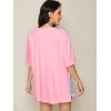 imageFloerns Womens Casual Basic Short Sleeve Loose TShirt Tee TopsPastel Pink