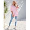 imageFloerns Womens Casual Basic Short Sleeve Loose TShirt Tee TopsPink Solid