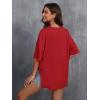 imageFloerns Womens Casual Basic Short Sleeve Loose TShirt Tee TopsRed