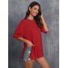 imageFloerns Womens Casual Basic Short Sleeve Loose TShirt Tee TopsRed