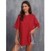 imageFloerns Womens Casual Basic Short Sleeve Loose TShirt Tee TopsRed