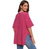 imageFloerns Womens Casual Basic Short Sleeve Loose TShirt Tee TopsRed and White