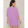imageFloerns Womens Casual Basic Short Sleeve Loose TShirt Tee TopsViolet Purple