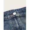 imageFloerns Womens Casual Buckled Belt Drop Waist Straight Denim Mini SkirtMedium Wash