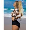 imageFloerns Womens Cut Out Scoop Neck Long Sleeve Rashguard One Piece SwimsuitBlack Orange Floral