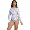 imageFloerns Womens Cut Out Scoop Neck Long Sleeve Rashguard One Piece SwimsuitWhite Cherry
