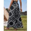 imageFloerns Womens Ditsy Floral Tie Front Wide Leg Wrap Long PantsBlack and White