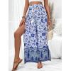 imageFloerns Womens Ditsy Floral Tie Front Wide Leg Wrap Long PantsBlue Flower