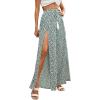 imageFloerns Womens Ditsy Floral Tie Front Wide Leg Wrap Long PantsGreen Multi