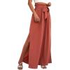 imageFloerns Womens Ditsy Floral Tie Front Wide Leg Wrap Long PantsRedwood