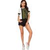 imageFloerns Womens Leopard Print Color Block T Shirts Short Sleeve Round Neck Tee TopsGreen