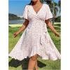 imageFloerns Womens Plus Size Boho Flutter Short Sleeve Ruffle Hem A Line Midi DressLight Pink