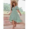 imageFloerns Womens Plus Size Boho Flutter Short Sleeve Ruffle Hem A Line Midi DressMint Green