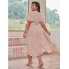 imageFloerns Womens Plus Size Boho Flutter Short Sleeve Ruffle Hem A Line Midi DressPink