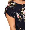 imageFloerns Womens Plus Size Floral Print Short Sleeve Summer Blouse Top ShirtA Navy