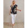 imageFloerns Womens Plus Size Floral Print Short Sleeve Summer Blouse Top ShirtBlack 2