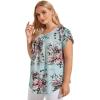 imageFloerns Womens Plus Size Floral Print Short Sleeve Summer Blouse Top ShirtBlue