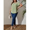 imageFloerns Womens Plus Size Floral Print Short Sleeve Summer Blouse Top ShirtGreen Dots