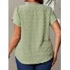 imageFloerns Womens Plus Size Floral Print Short Sleeve Summer Blouse Top ShirtGreen Dots