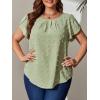 imageFloerns Womens Plus Size Floral Print Short Sleeve Summer Blouse Top ShirtGreen Dots
