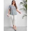 imageFloerns Womens Plus Size Floral Print Short Sleeve Summer Blouse Top ShirtGrey Blue