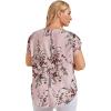 imageFloerns Womens Plus Size Floral Print Short Sleeve Summer Blouse Top ShirtPink 2