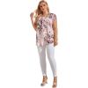 imageFloerns Womens Plus Size Floral Print Short Sleeve Summer Blouse Top ShirtPink 2