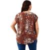 imageFloerns Womens Plus Size Floral Print Short Sleeve Summer Blouse Top ShirtRedwood