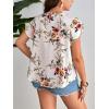 imageFloerns Womens Plus Size Floral Print Short Sleeve Summer Blouse Top ShirtWhite Multi Floral