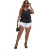 imageFloerns Womens Plus Size Glitter Draped Neck Sleeveless Backless Cami TopBlack