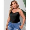 imageFloerns Womens Plus Size Glitter Draped Neck Sleeveless Backless Cami TopBlack Solid