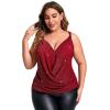 imageFloerns Womens Plus Size Glitter Draped Neck Sleeveless Backless Cami TopBurgundy