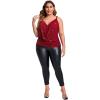 imageFloerns Womens Plus Size Glitter Draped Neck Sleeveless Backless Cami TopBurgundy