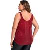 imageFloerns Womens Plus Size Glitter Draped Neck Sleeveless Backless Cami TopBurgundy