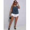 imageFloerns Womens Plus Size Glitter Draped Neck Sleeveless Backless Cami TopDusty Blue