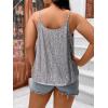 imageFloerns Womens Plus Size Glitter Draped Neck Sleeveless Backless Cami TopGrey