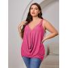 imageFloerns Womens Plus Size Glitter Draped Neck Sleeveless Backless Cami TopHot Pink