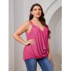 imageFloerns Womens Plus Size Glitter Draped Neck Sleeveless Backless Cami TopHot Pink