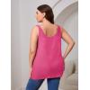 imageFloerns Womens Plus Size Glitter Draped Neck Sleeveless Backless Cami TopHot Pink