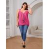 imageFloerns Womens Plus Size Glitter Draped Neck Sleeveless Backless Cami TopHot Pink
