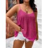 imageFloerns Womens Plus Size Glitter Draped Neck Sleeveless Backless Cami TopHot Pink Solid