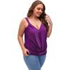 imageFloerns Womens Plus Size Glitter Draped Neck Sleeveless Backless Cami TopMauve
